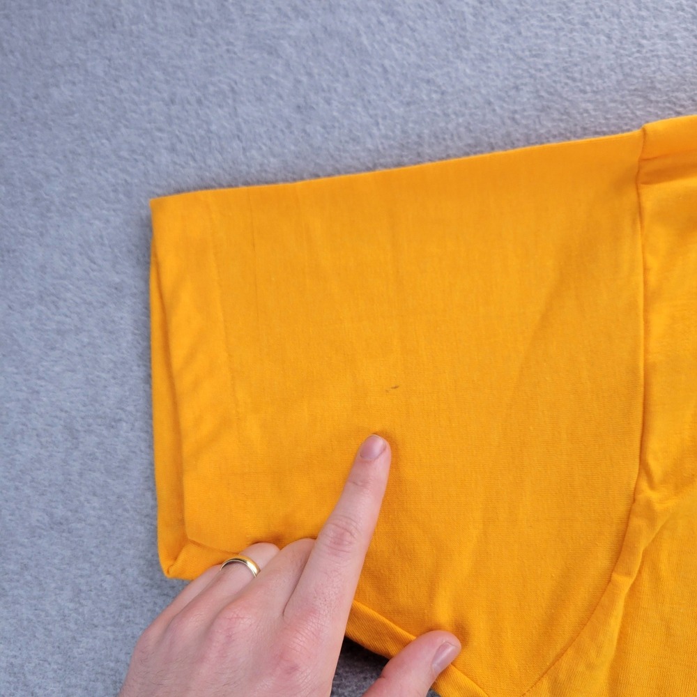 Screen Stars T-Shirt Mens Large Gold Yellow Vintage 80s Single Stitch Blank USA - Picture 8 of 10